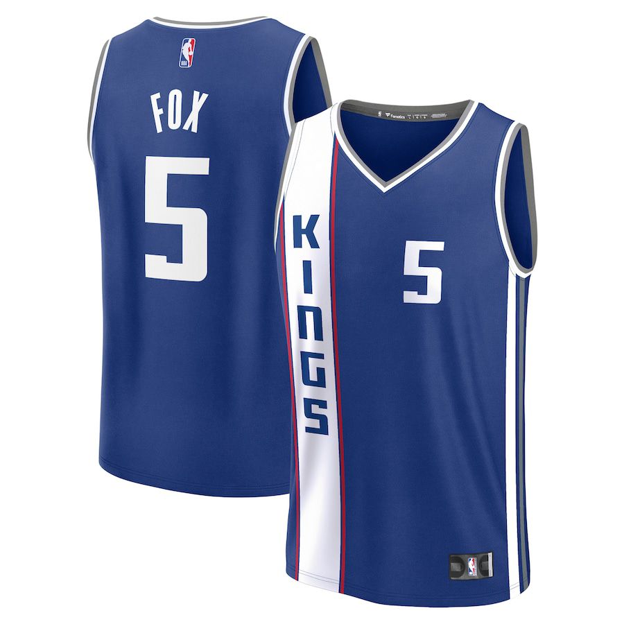 Men Sacramento Kings 5 De Aaron Fox Fanatics Branded Blue City Edition 2023-24 Fast Break NBA Jersey
